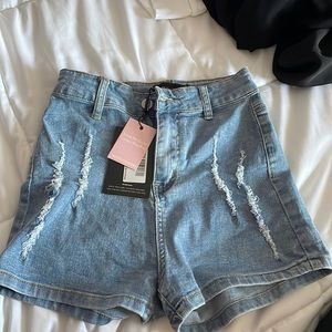 High waist denim shorts